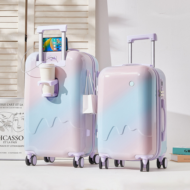 [Fábrica cuidadosamente seleccionada] 2025 caja de grasa degradada maleta de alto valor para mujer, maleta ligera y duradera de 20 pulgadas