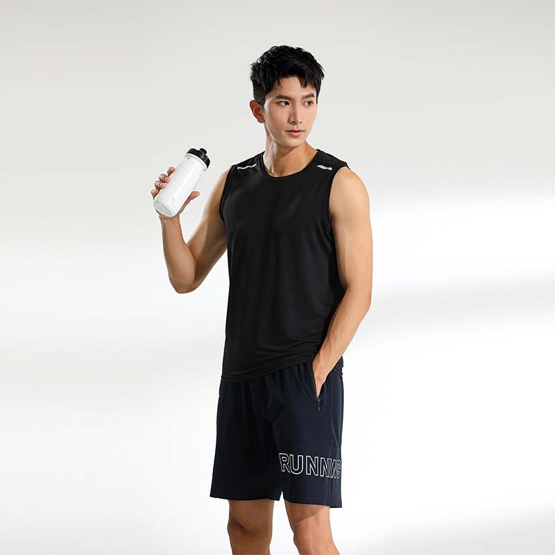 Verano de los hombres de deportes casual entrenamiento chaleco sin mangas de color sólido de secado rápido transpirable fitness top en stock impreso UA