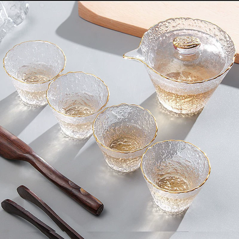 Creative glass tea cup, glass cover