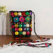女包特色民族风椰壳包手工编织斜挎包 女包