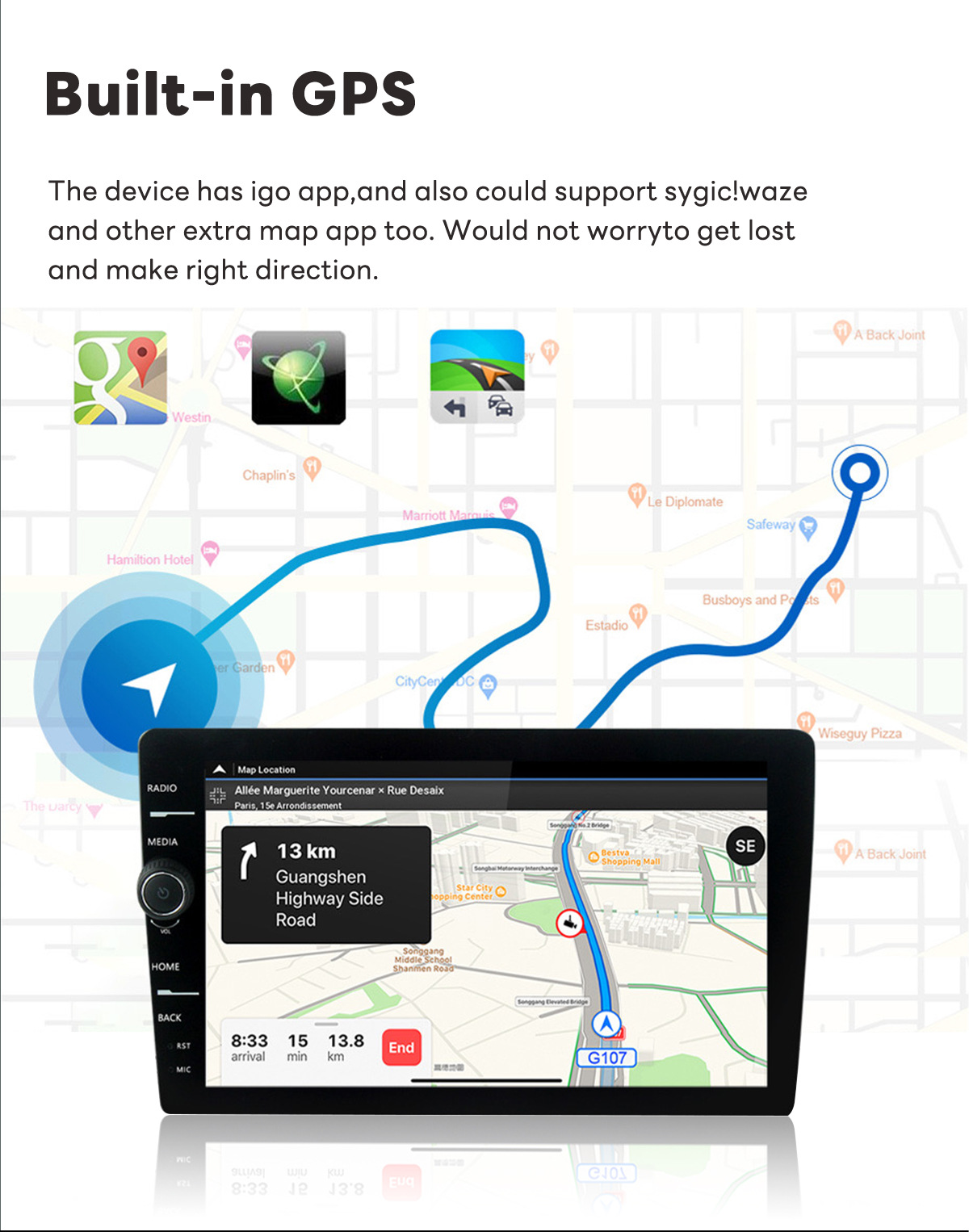 Cross-Border 7/9/ 10inch Android Universal Car Navigation Central Control All-In-One Player Carplay Car Navigation