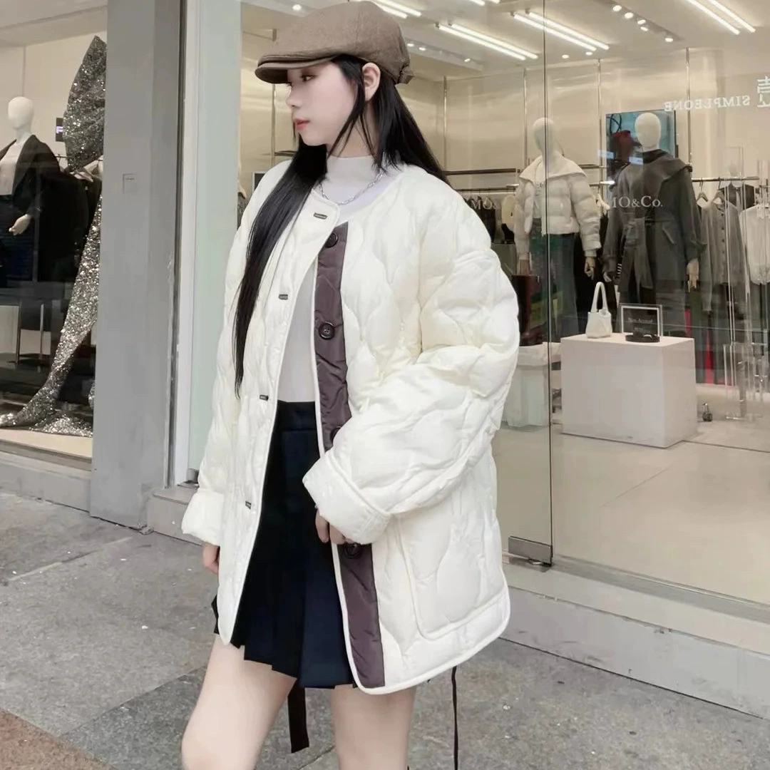 Keep warm autumn velvet down jacket with diamond pattern, duck down