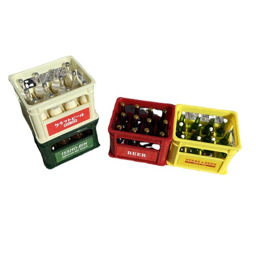 Japanese Dollhouse Mini Beer Box Drink Basket Model Micro Accessories Photography Prop