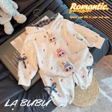 2025新款拉布布卫衣套装春秋款女童亲子装立体玩偶运动连帽两件套