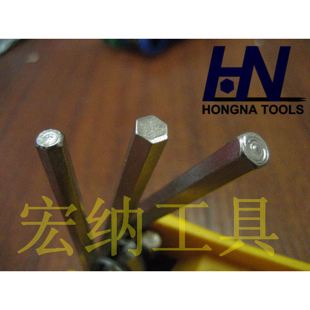 9pc 镀镍 公制 平头 小对合 内六角扳手 折叠式