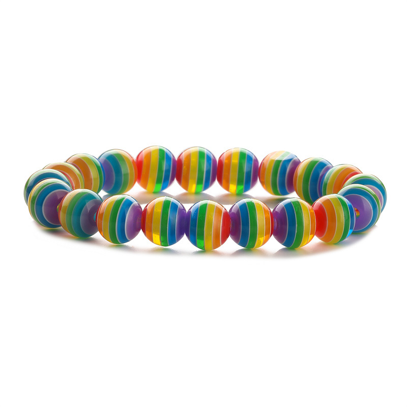 Fábrica directa de 8mm cuentas de madera de ágata cuentas de brazalete de piedra de ojo tigre color arcoíris de pino blanco cuentas de brazalete de mano transfronterizas