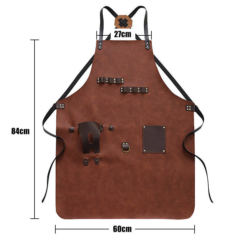 Delantal de piel de PU de Amazon transfronterizo logotipo de serigrafía comercio exterior estilo caliente botella de cerveza bar mono delantal al por mayor