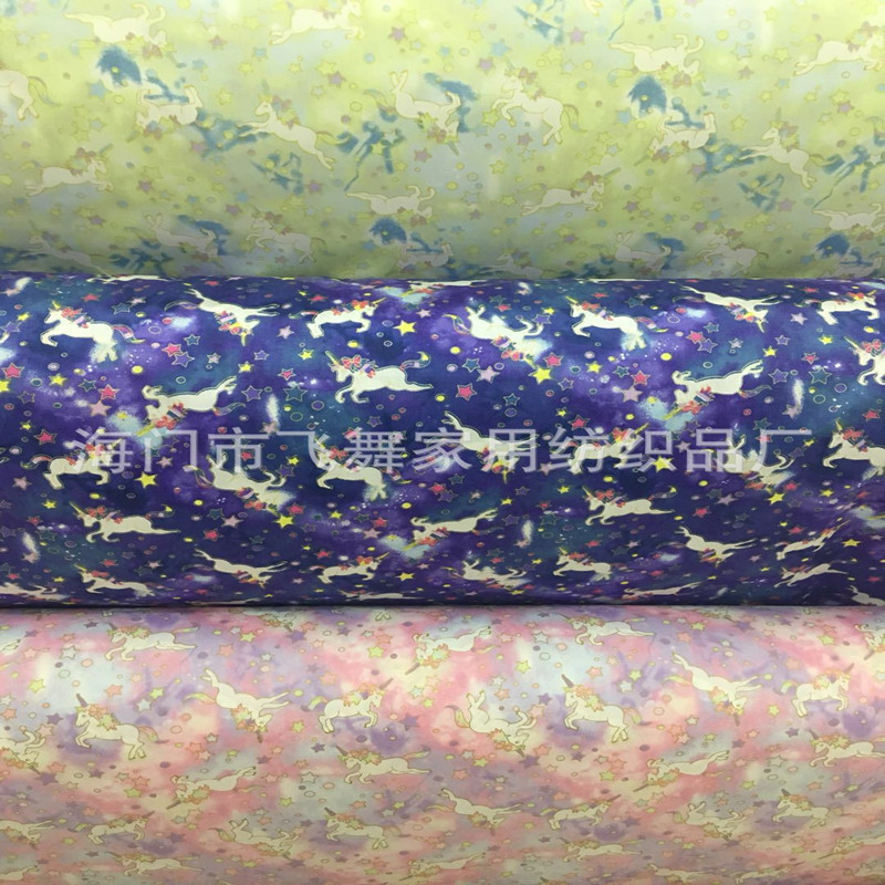 烫金印花日系风格全棉斜纹活性纯棉布料DIY手工布料斜纹加密