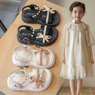 Girls' Shoes Children's Baby Princess Sandals 2025 New Summer Popular Style Big Children's Fashionable Soft-Soled Beach Sandals