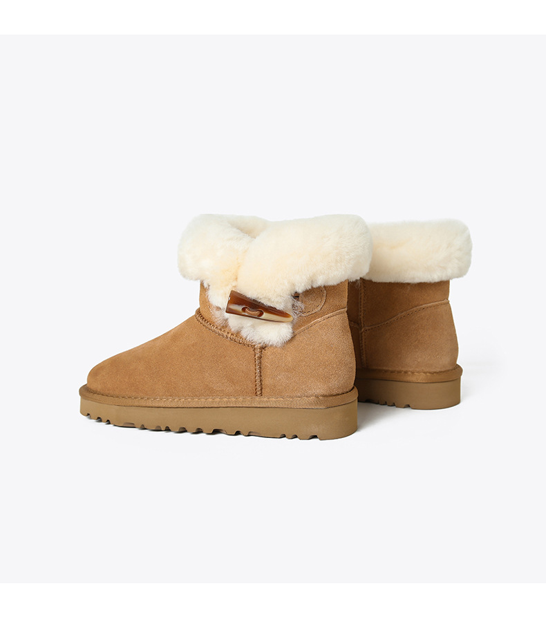 Autumn and winter fur one non-slip thick warm cotton boots wool ankle boots_voghion.com