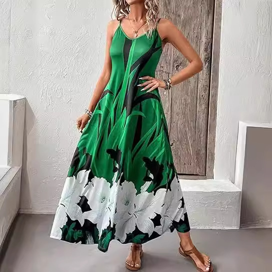 summer sexy elegant beach dress sleevless