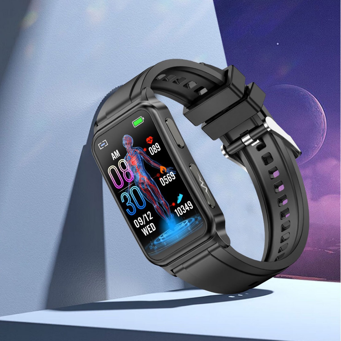 Cross-border new ECG uric acid heart rate blood pressure blood oxygen body temperature blood lipid Health sleep monitoring waterproof NFC bracelet