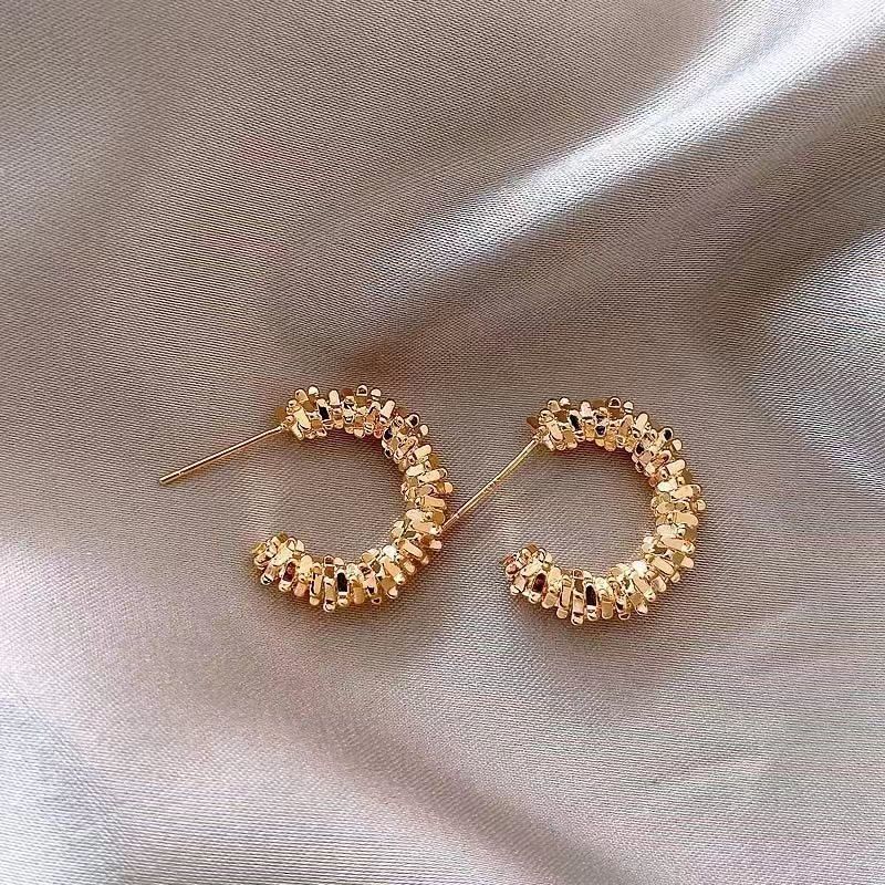 复古金属耳钉女2025年新欧美夸张几何耳环小众设计感网红气质耳饰|undefined