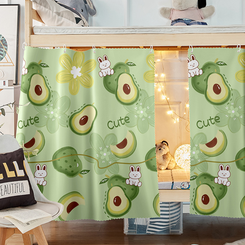 Dormitorio de sombreado fuerte cortina de cama de cama para hombres, cama inferior para mujeres, tela colgante de una sola pieza, dormitorio de estudiantes universitarios, tabla inferior cortina de cama de sombreado
