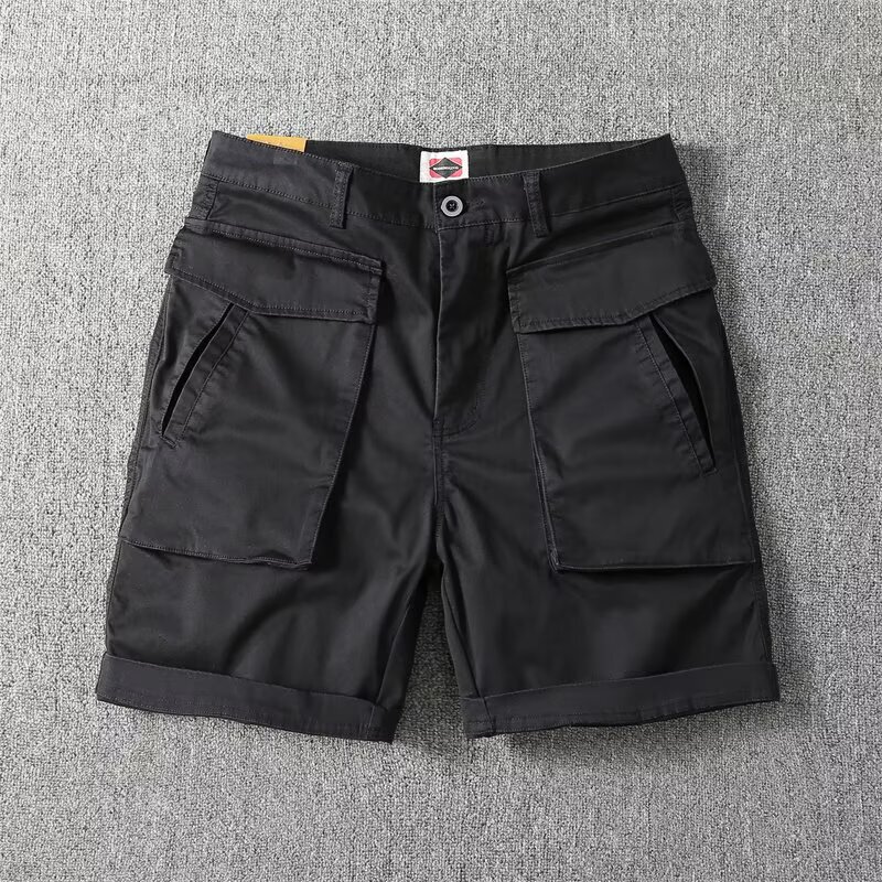 Summer Casual Shorts Men's Multi-bag Tooling Pants Loose Straight khaki Pants Trendy Brand Pure Cotton Mid-length Pants Summer Casual Shorts Men's Multi-bag Tooling Pants Loose Straight khaki Pants Trendy Brand Pure Cotton Mid-length Pants