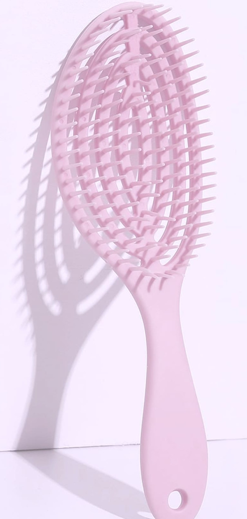 Cross-Border cabeza redonda curling peine hueco oval peine gradiente plástico color caramelo masaje peine fábrica peine del pelo