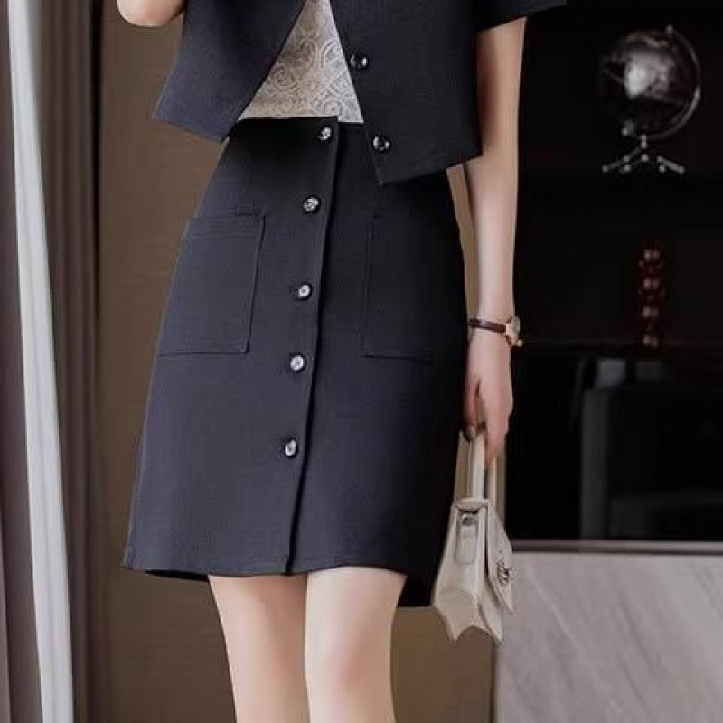 싱글 블랙 스커트