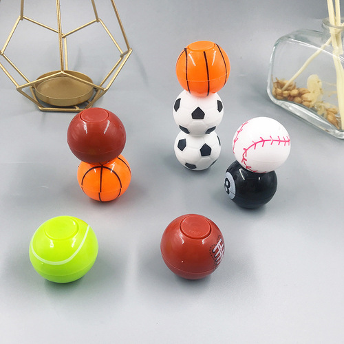 Cross-border hot sale 3.5CM football basketball net fidget spinner spinning top gashapon toy to vent stress relief toys