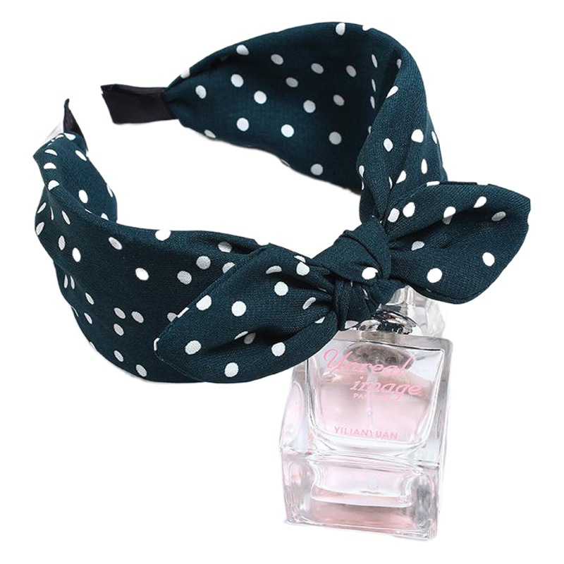 Con cambios nueva Corea del Sur accesorios para el cabello arco Orejas de conejo dulce tela simple borde ancho Polka Dot diadema