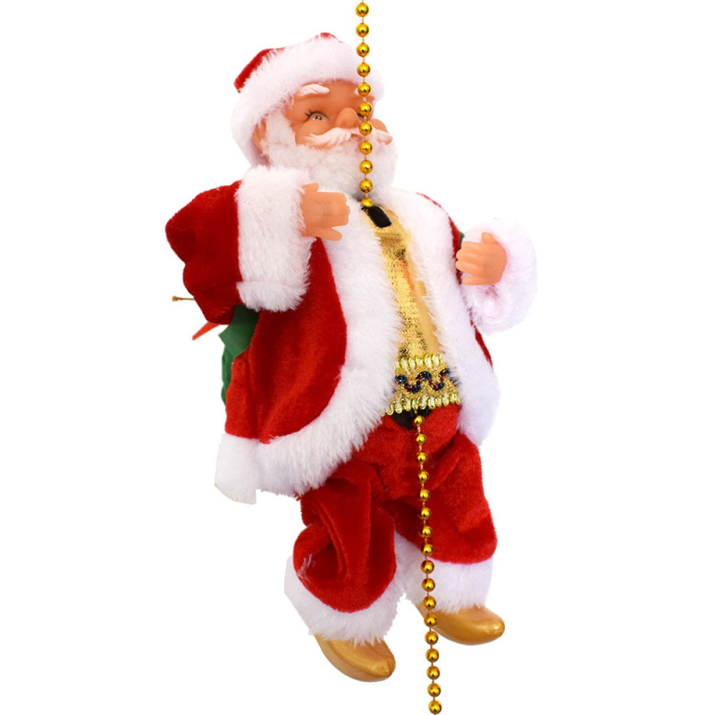 電動音楽が流れるクリスマスサンタクロースの飾り、クリスマスの飾り物、ベルベットのサンタクロースの置物、越境で人気商品|undefined