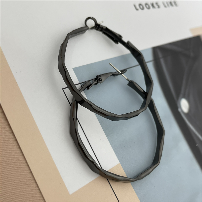 Simple Style Geometric Iron Plating Womenu0027S Hoop Earrings 1 Pair