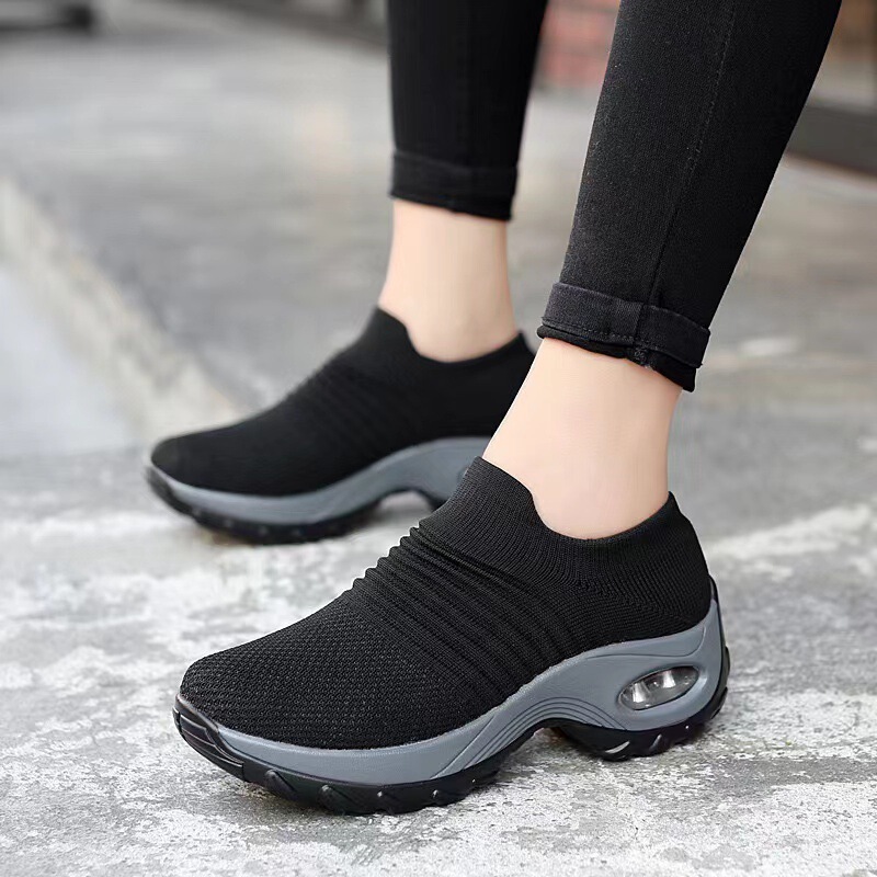 Spring Women's Shoes, Sneakers, Women's Travel Hiking Shoes, Casual Height-Increasing Air-Cushion Outdoor Shoes, Rocking Shoes, Soft-Soled Air-Cushion Shoes