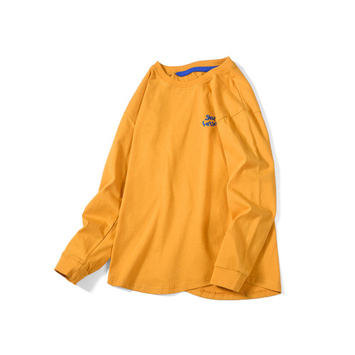 Children's clothing spring and autumn Korean style new children's long-sleeved wholesale medium and large children's solid color tops boys' bottoming shirts long-sleeved t