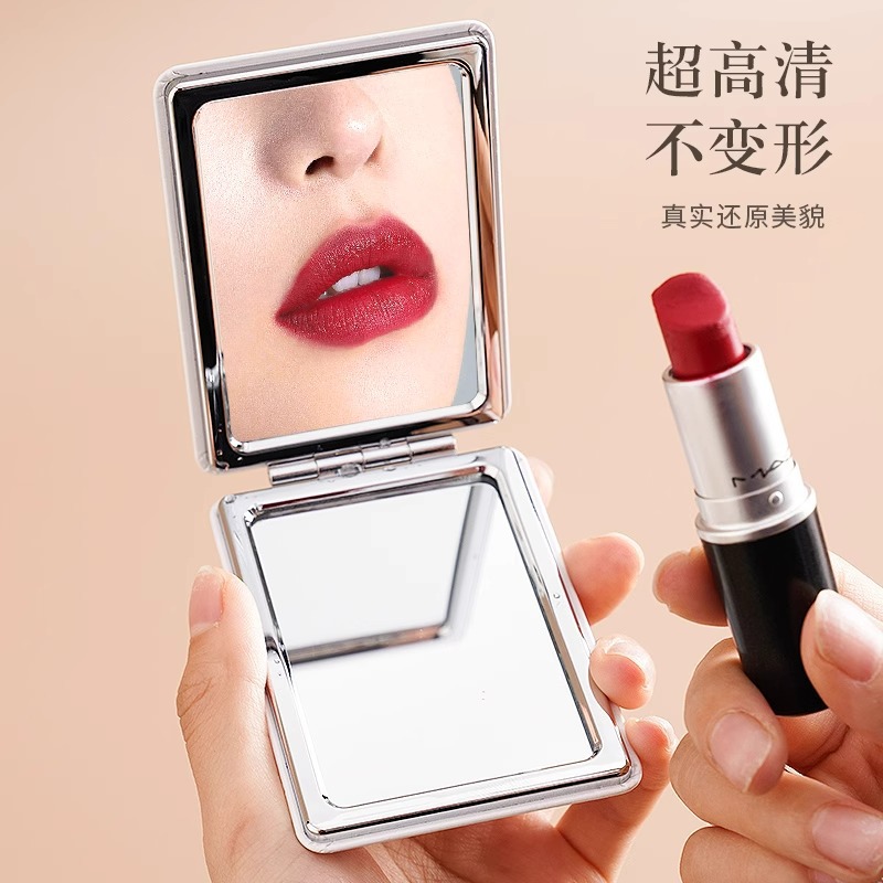 Espejo pequeño portátil mini espejo especial de maquillaje espejo de doble cara dormitorio estudiantil hogar espejo plegable de mano