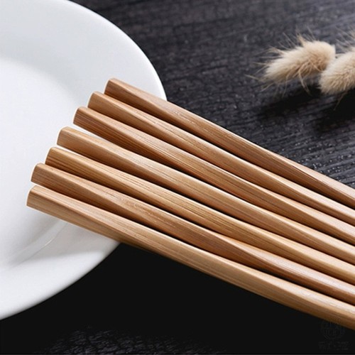 Bamboo and Wooden Zigzag Pattern Bamboo Chopsticks Tableware Household Hotel Bamboo Made Japanese Pointed Tip Chopsticks Carbonized Special Chopsticks 24cm Wholesale
