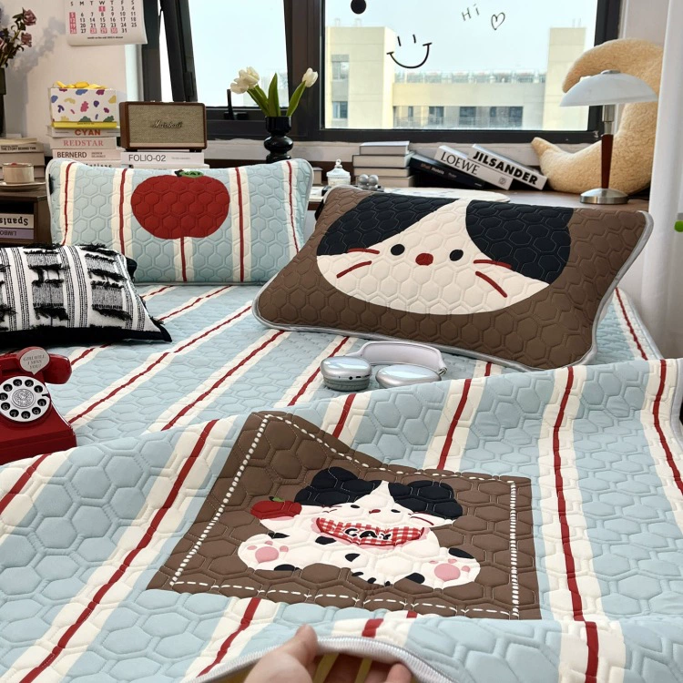 Летний коврик из латекса с рисунком «Лунный свет», моющийся, мягкий, с эффектом кондиционирования воздуха, трехкомпонентный набор, домашний коврик из ледяного шелка