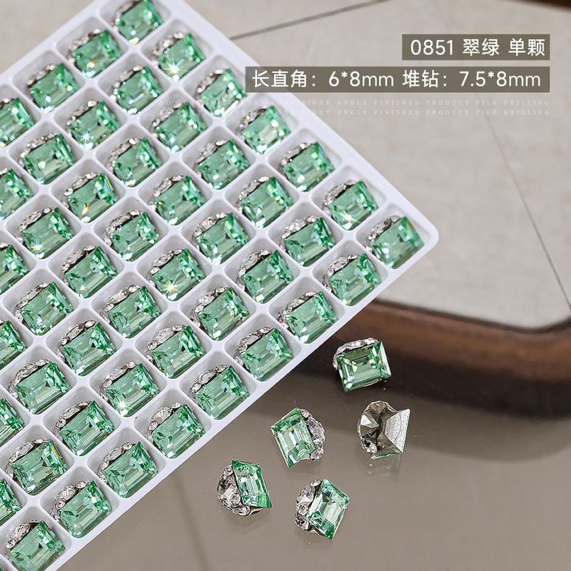 K9无底托美甲堆钻饰品爆闪长直角堆堆钻百搭手工冰糖美甲成品配饰|undefined
