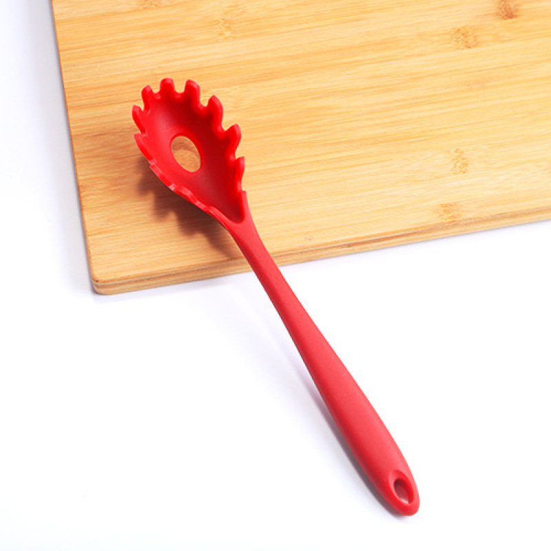 Barril de almacenamiento rojo todo incluido mango de silicona utensilios de cocina 10 piezas juego de utensilios de cocina antiadherente conjunto de cocina