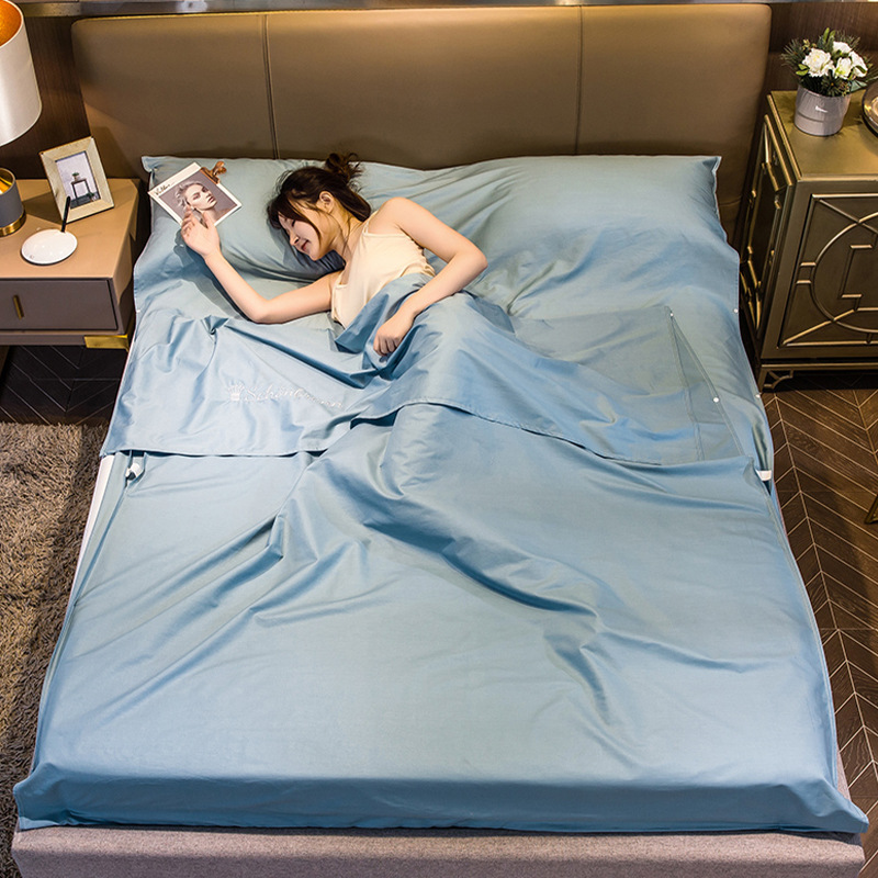 Cotton hotel de algodón puro artefacto sucio saco de dormir vacío 100 algodón para viajes de negocios sábanas funda edredón verano portátil image 12