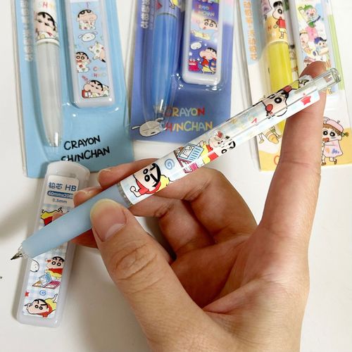 Pencil set anime Shin-chan high-looking ins cartoon student stationery 0.5 free-sharpening pencil core press pen