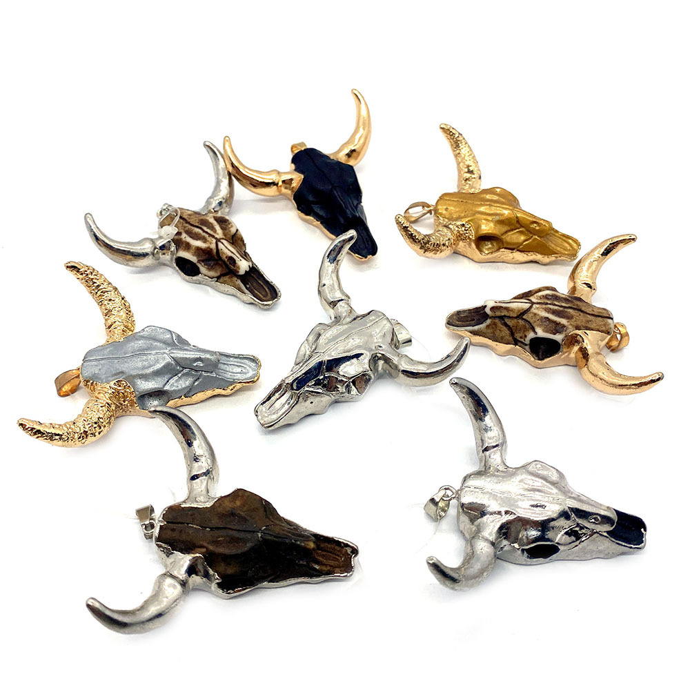 Cattle Pattern Vintage Style Style 1 Piece Acrylic Natural Stone Acrylic Natural Stone Cattle Pendant DIY Jewelry Accessories Charms