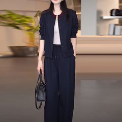 法式小众时尚清新两件套秋季新品简约通勤宽松休闲优雅减龄套装年