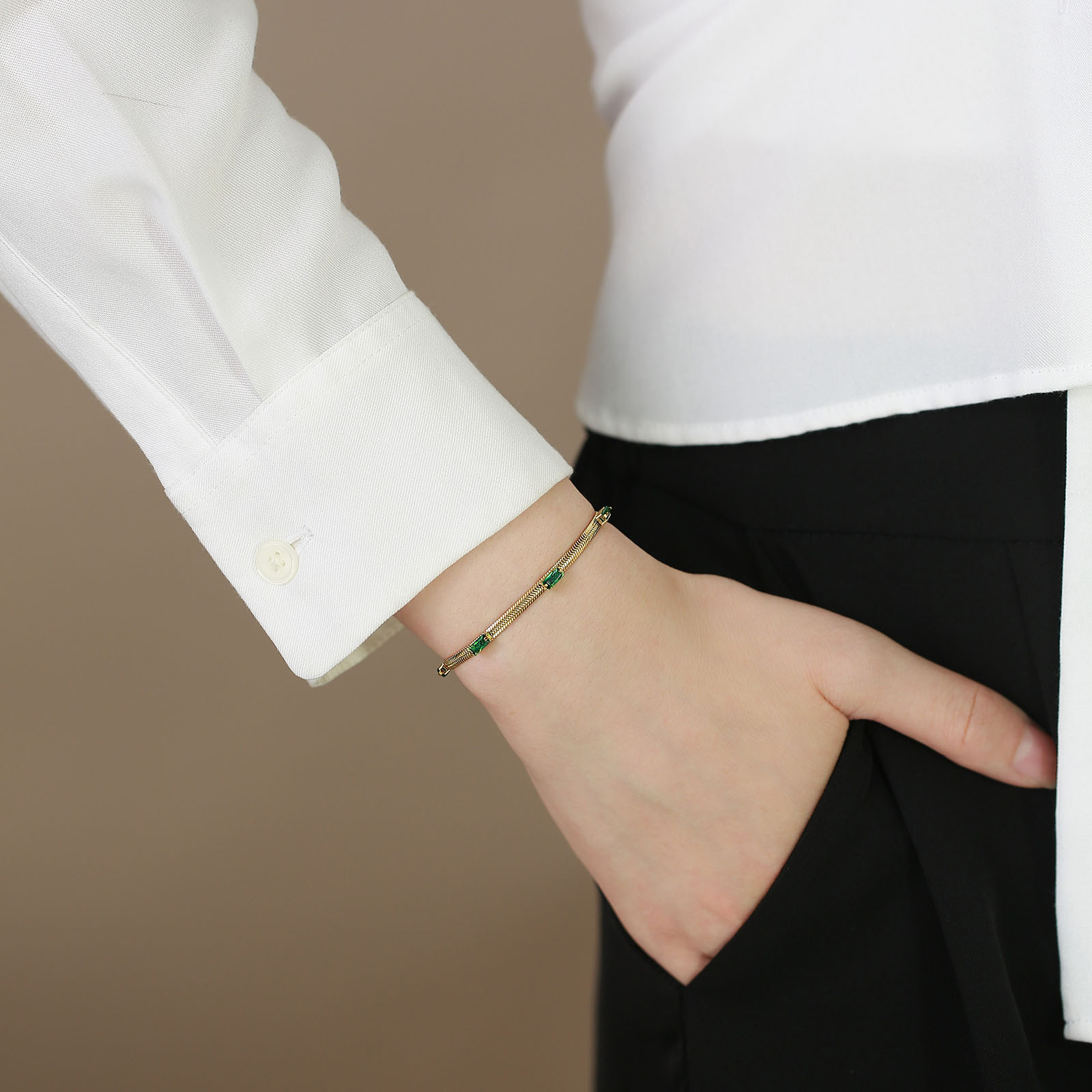 Simple Style Geometric Stainless Steel Bracelets Inlay Zircon Stainless Steel Rings