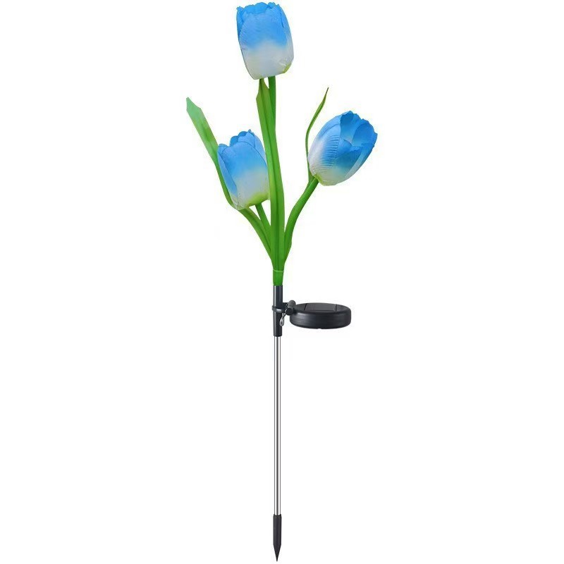 3 luces de colocación de suelo de simulación de tulipán solar, luces de decoración de atmósfera de jardín de césped de patio al aire libre