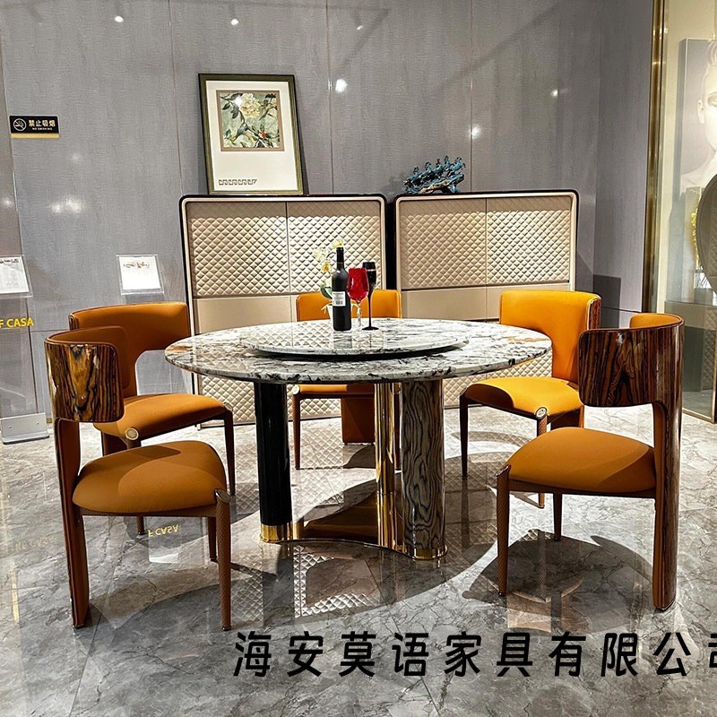 Vitoria Frigerioi Italian Light Luxury Imported Brand Furniture High-End Luxury Home Marble Round Dining Table