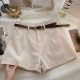 2025 Spring New Arrival Fashionable All-Match High Waist A- shaped Shorts Women's Internet-famous Solid Color Casual Suit Wide-leg Pants