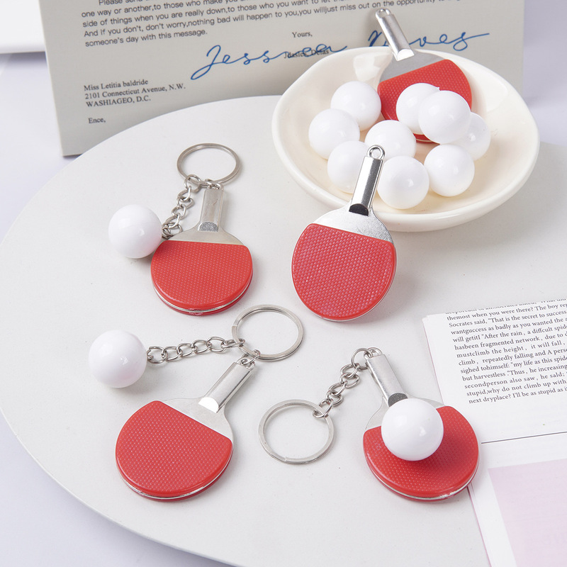 Mini Table Tennis Racket Keychain Pendant Sports Club Souvenir Cross-Border Hot Selling Table Tennis Decoration Pendant