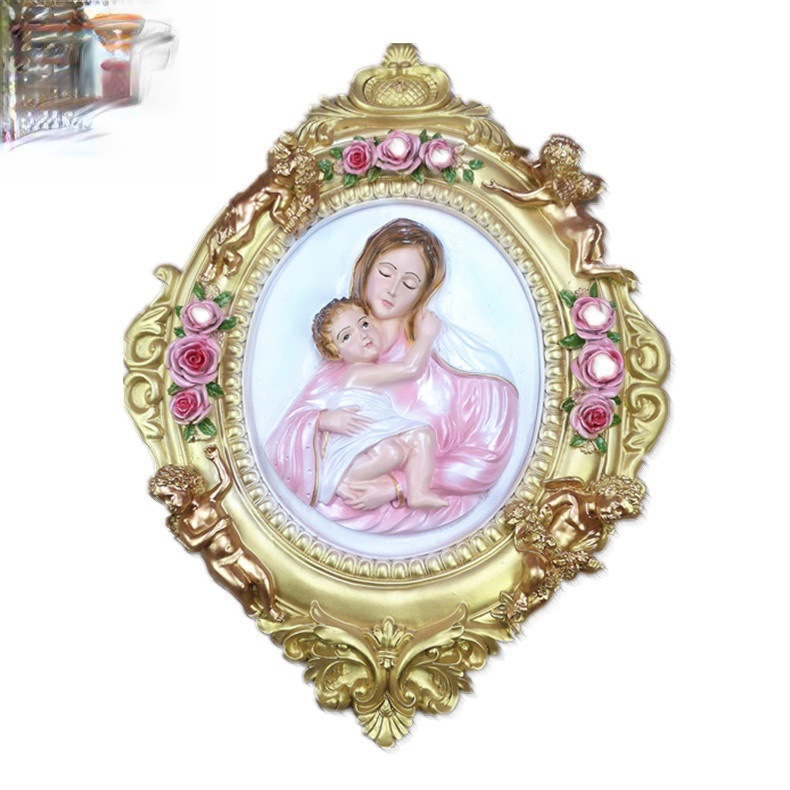 50cm ángel madre-hijo colgante de estatuas de la iglesia de la casa decoración de la estatua principal sala de estar