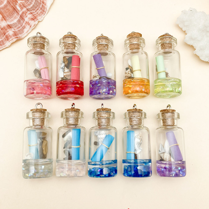 8 Styles of 41X16Mm Resin Mini Message Wishing Bottle Drift Bottle Pendant DIY Earrings Keychain Jewelry Accessories