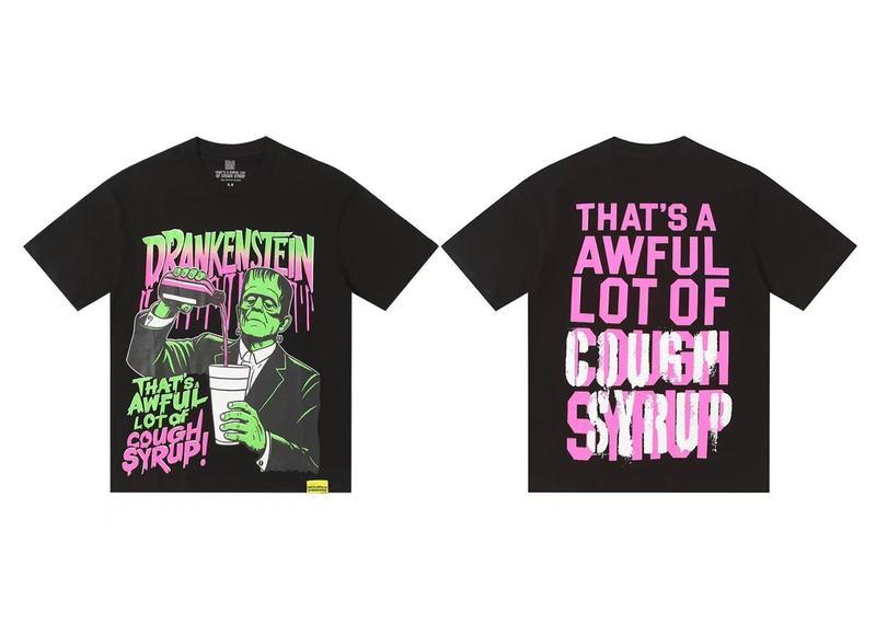 あれ。 SA AWFUL LOT OF COUGH SYRUP メンズ ヒップホップ ラップコラボ 半袖Tシャツ|undefined