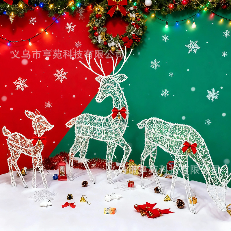 Cross-Border New Christmas Deer Metal Figurine Desktop Decoration Crafts Holiday Scene Arrangement Props Cross-Border New Christmas Deer Metal Figurine Desktop Decoration Crafts Holiday Scene Arrangement Props