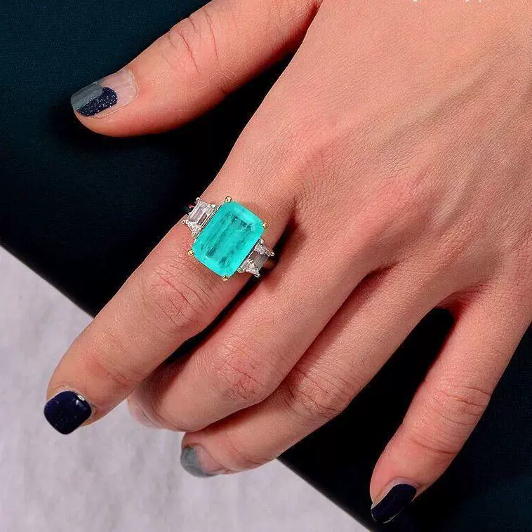 Stone inlay drop-shaped, ring, silver 925 sample, 10 carat