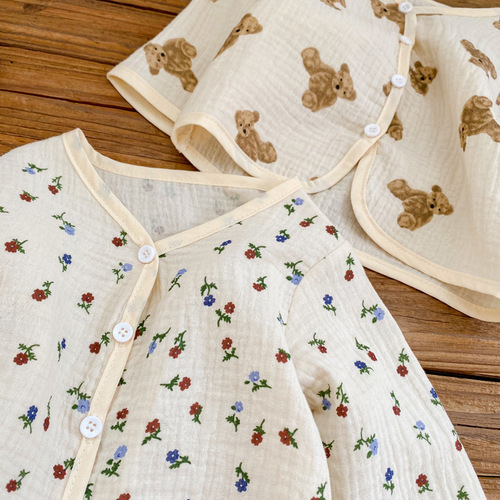 Children's Sun Protection Suit for Boys and Girls, Summer Thin Cotton Breathable UV Protection  Infant Baby Air Conditioner Shirt