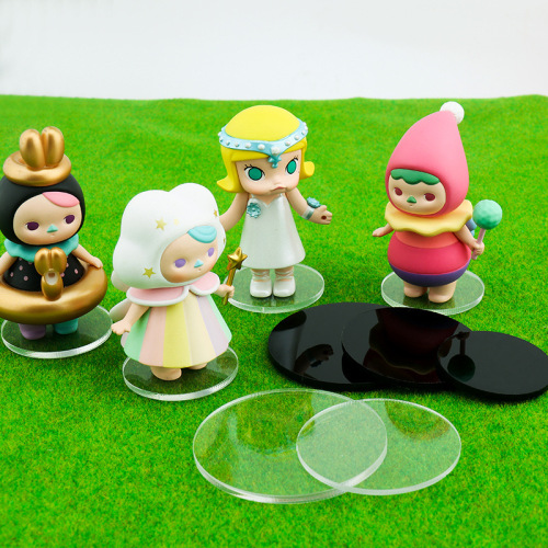 Ultra-light clay blind box doll clay figure base doll soft clay round transparent base acrylic gasket