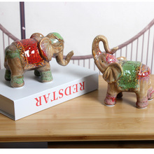 供应陶瓷小象工艺品 家居玄关过道电视柜陶瓷大象摆设摆件7323