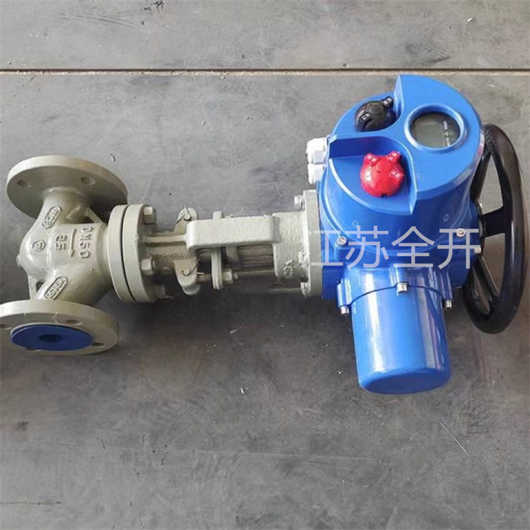 J941Y硬质合金电动硬法兰截止阀 J941H-40 DN300智能电动截止阀